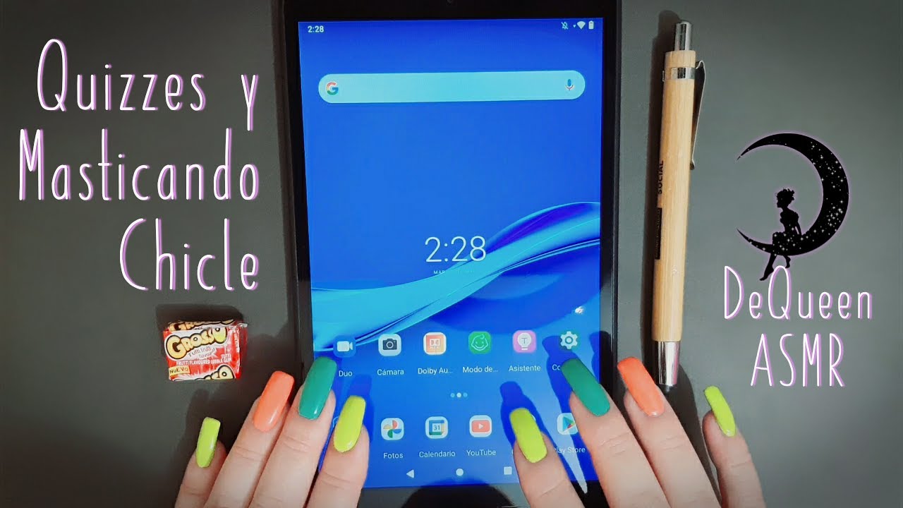 ASMR | Quizzes en Tablet | Masticando Chicle (BINAURAL)