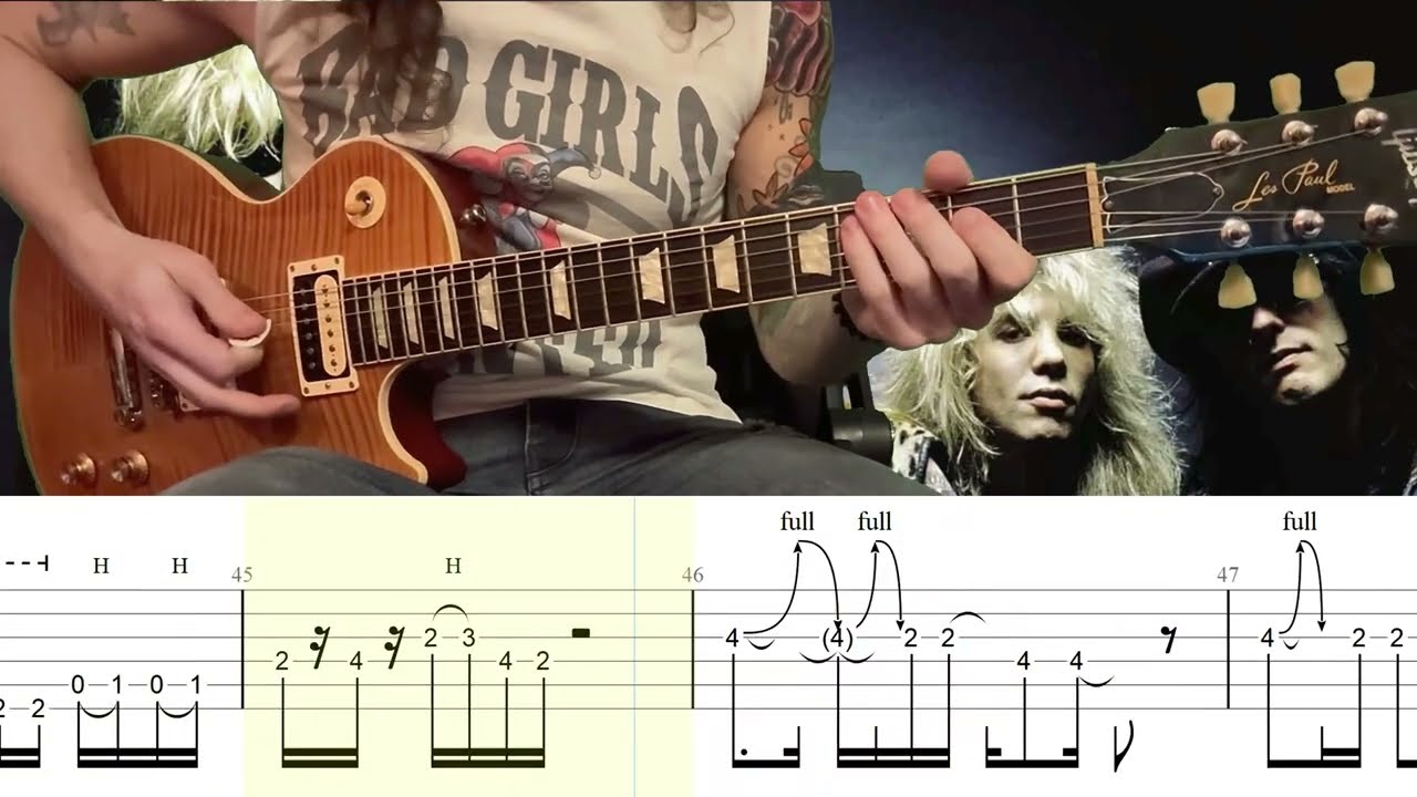 GUNS N ROSES ROCKET QUEEN IZZY STRADLIN GUITAR PARTS I Cover I Tutorial I Tab I Lesson