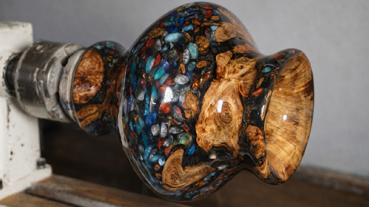 Never Done or Seen Befor!! 9,500 Pistachios Inside a Tree Root? #woodturning