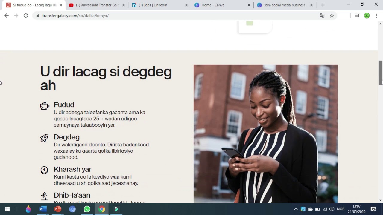 Ka faa iideysa adeega xawilaada lacagta ee online ah: Transfer Galaxy