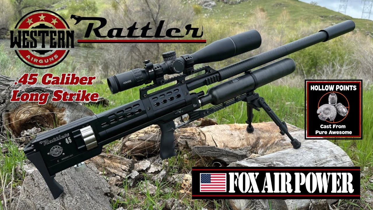WESTERN AIRGUNS RATTLER .45 CALIBER LONG STRIKE WITH FOX AIR POWER - OUTDOOR TARGET SHOOTING DAY 💪💪💪