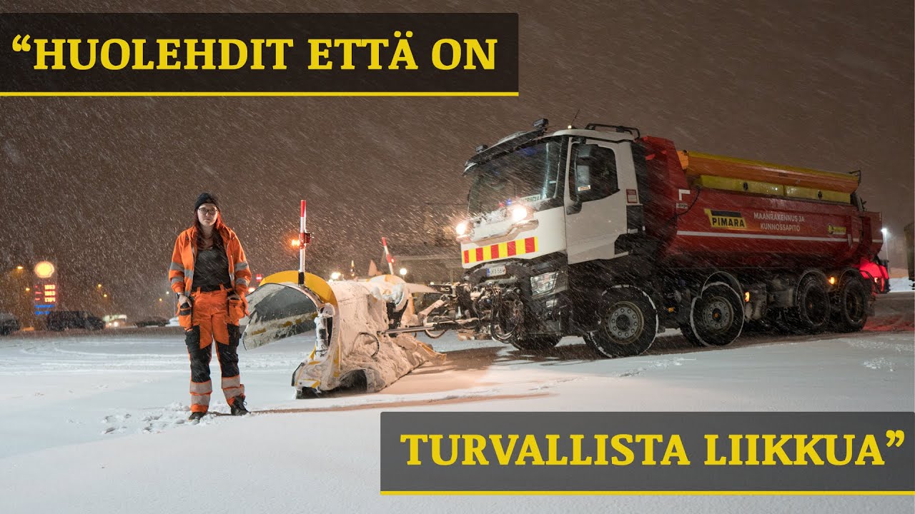 Töihin aina kun keli sitä vaatii - olin aura-auton matkassa