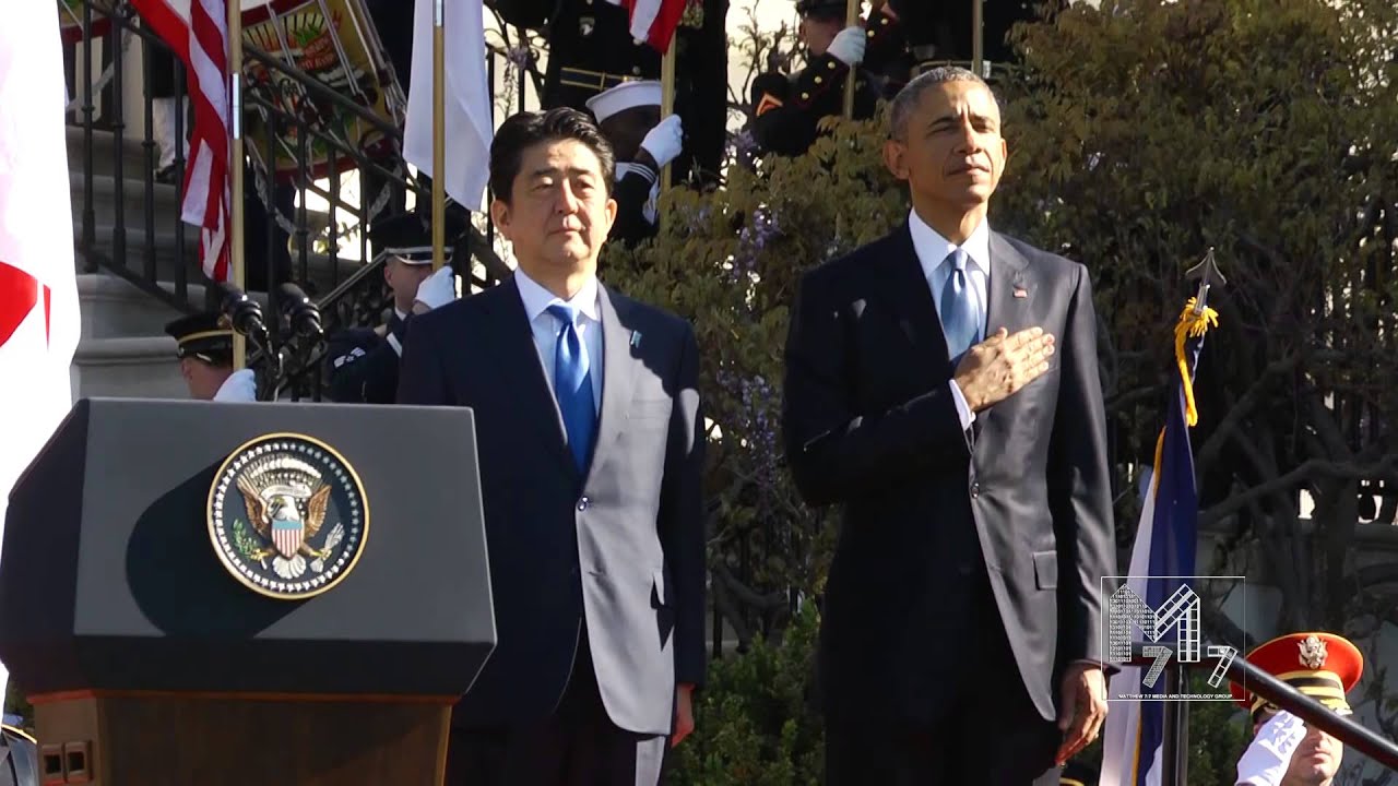Japan and US National Anthem During PM Abe's Visit At the WH