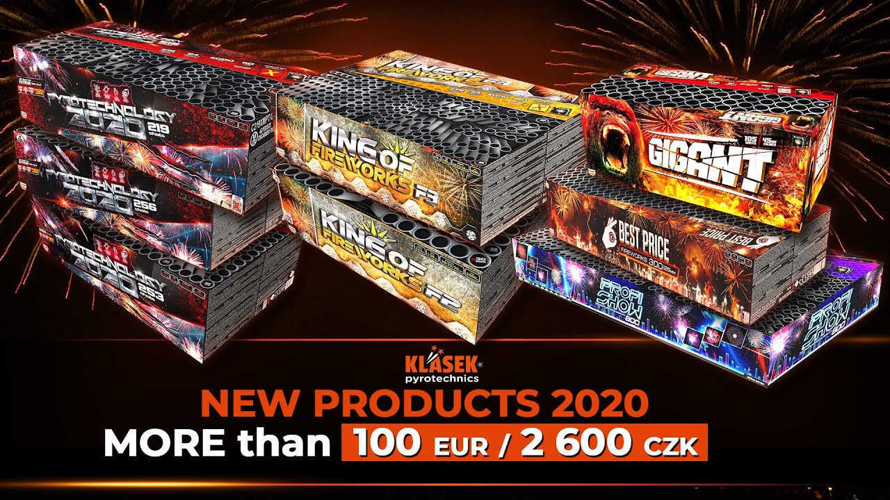 NEW 2020 PRODUCTS MORE than 100 € / 2 600 CZK | Klasek pyrotechnics