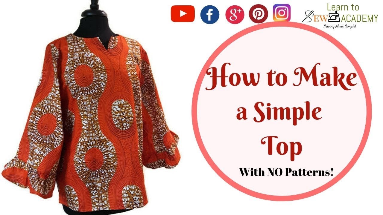 Simple  Easy Ankara Top Cutting with No Pattern