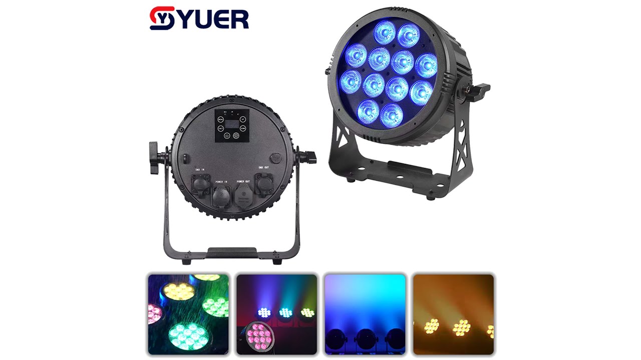 YUER™️Waterproof IP66 Battery 12X18W RGBWA+UV 6IN1 LED Par Light WIFI Master-slave Control