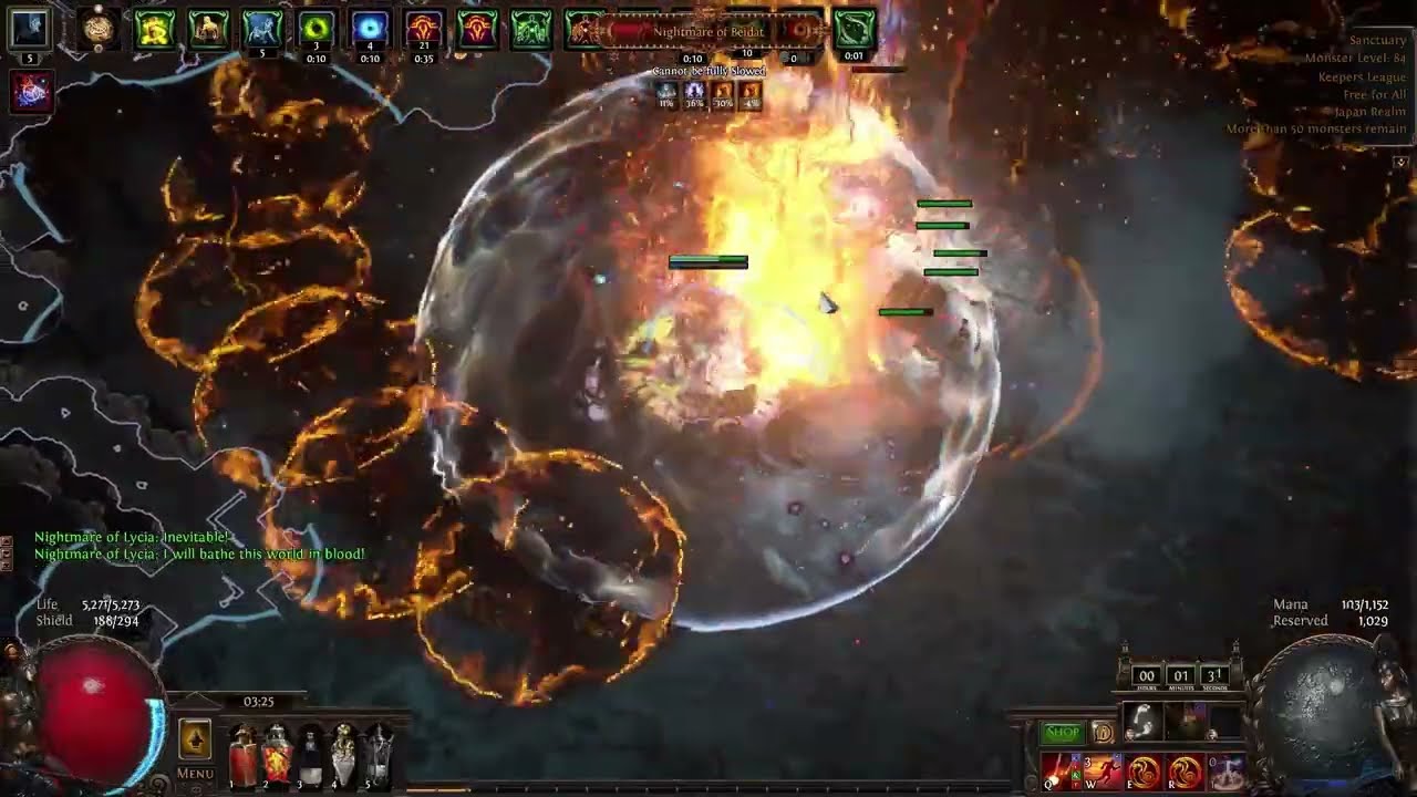 poe 3.27 銳眼火弓COC vs 全Uber boss + T17刷圖展示