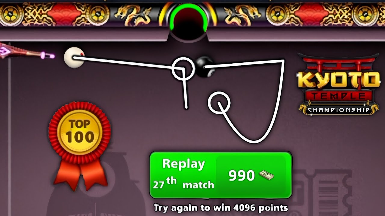 I Paid 990 cash to play 27th match -Top100in KYOTO TEMPLE championship in 8Ballpool- gaming with F 
