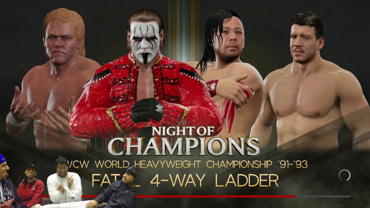 سايكو سيد vs أيدي غيريرو vs ستينغ vs شينسكي ناكمورا WWE2K17 الحزام معلق فوق