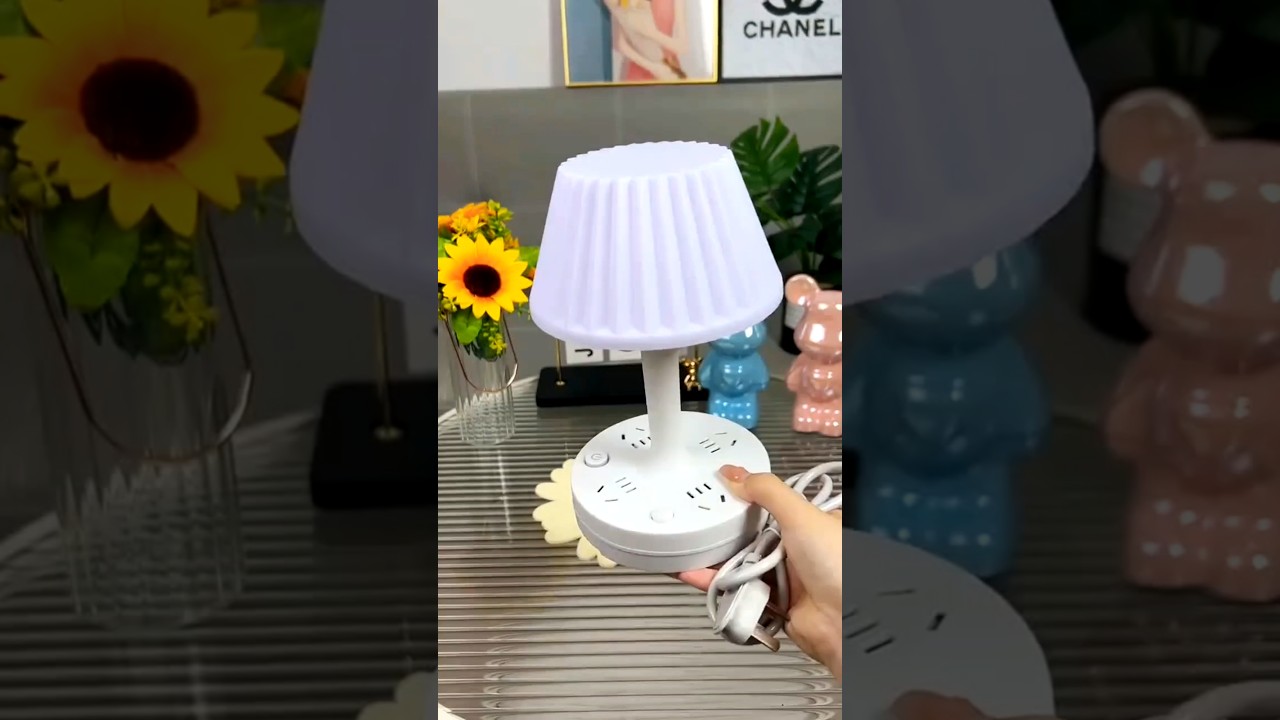 Socket Table Lamp with Soft Light EyeProtection Multi-Function with USB Power 🌐 #lamp #lamplighting
