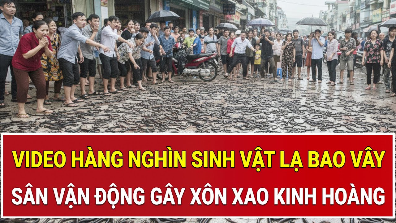 Bản tin thời sự: Video h&agrave;ng ngh&igrave;n sinh vật lạ bao v&acirc;y s&acirc;n vận động g&acirc;y x&ocirc;n xao kinh ho&agrave;ng