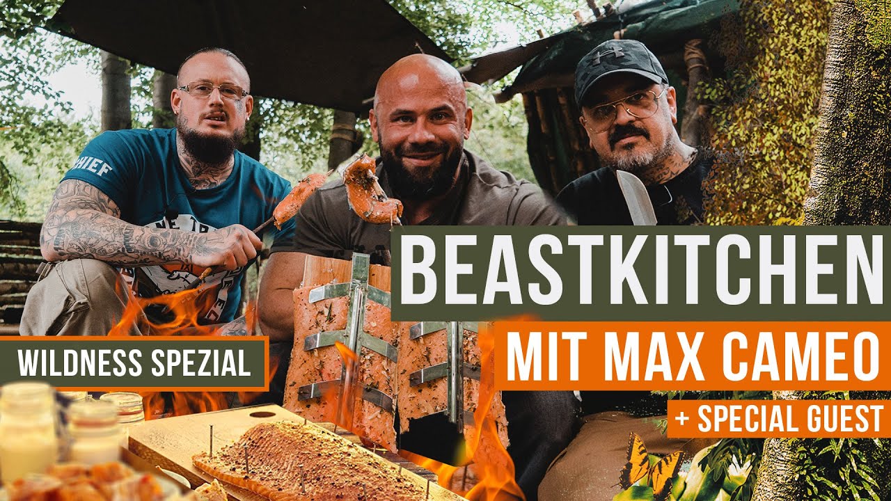 FLAMMLACHS im WALD | BeastKitchen mit Max Cameo & Sharo + Special Guest