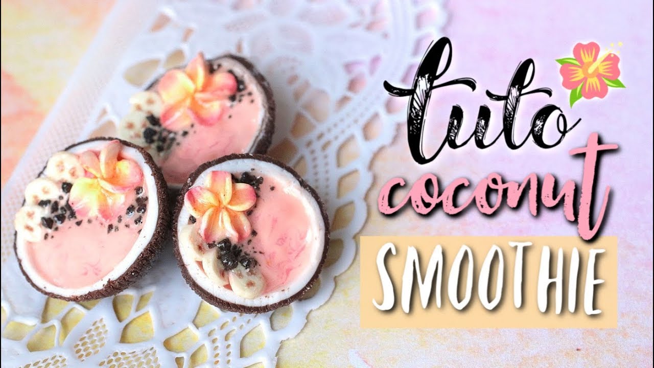 [Tuto FIMO] Coconut smoothie bowl & fleur exotique