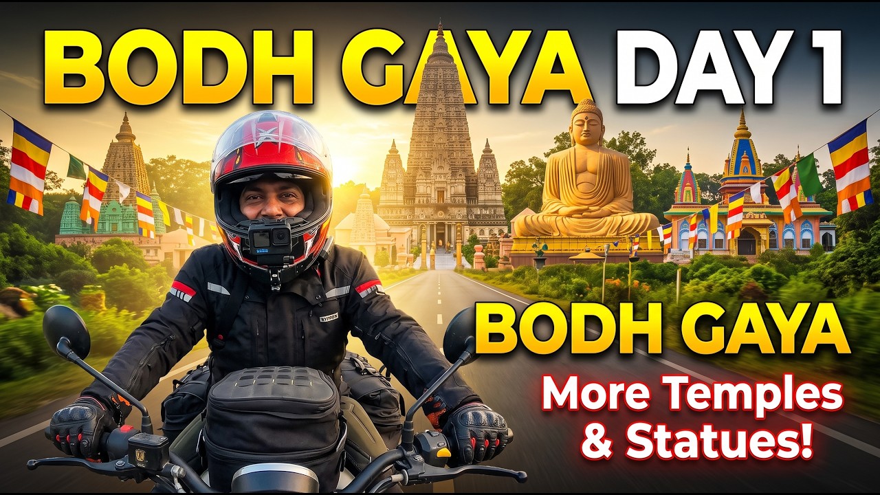 Bodh Gaya Day 1 | More Temples & Statues |  Spiritual bike Journey of bihar s2 ep#7.
