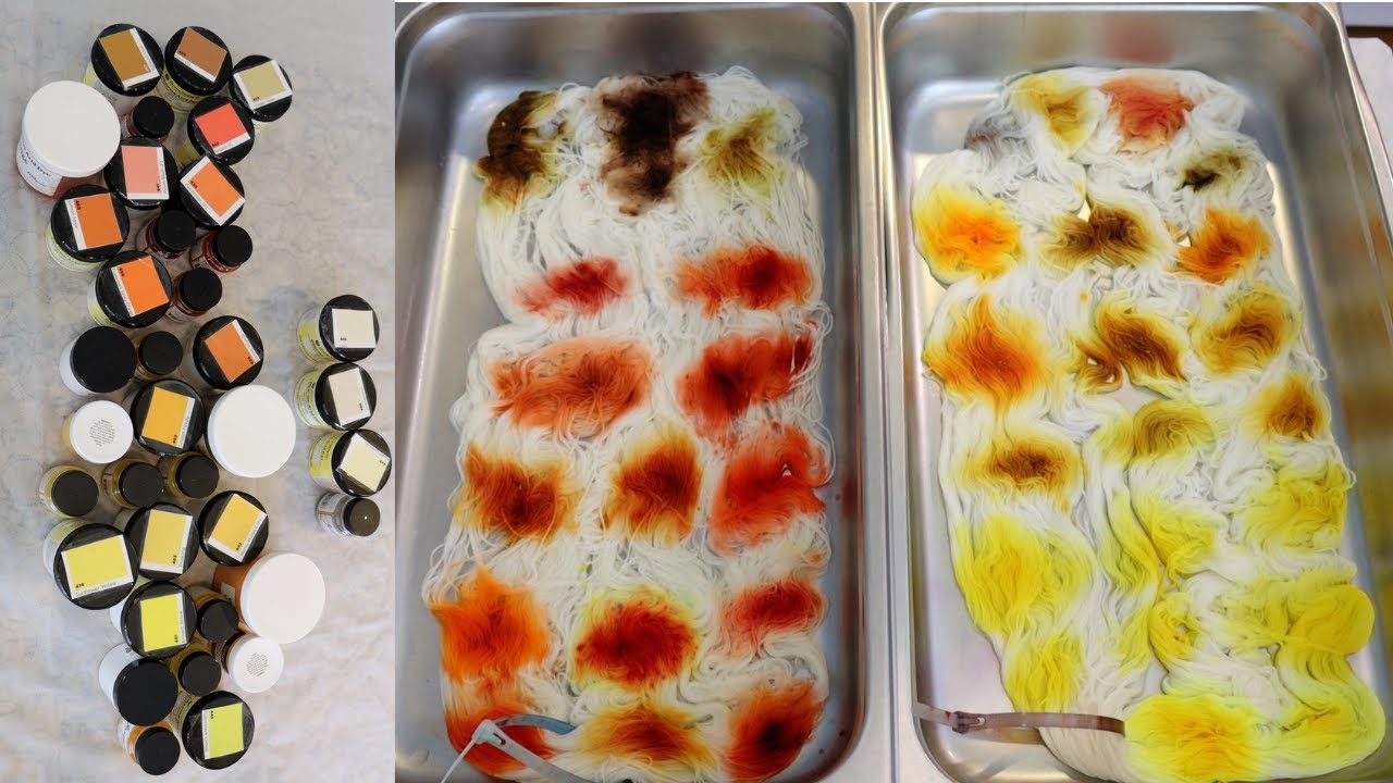 Dyepot PS #64 - Swatching Orange and Yellow Acid Dyes Across 5 Brands