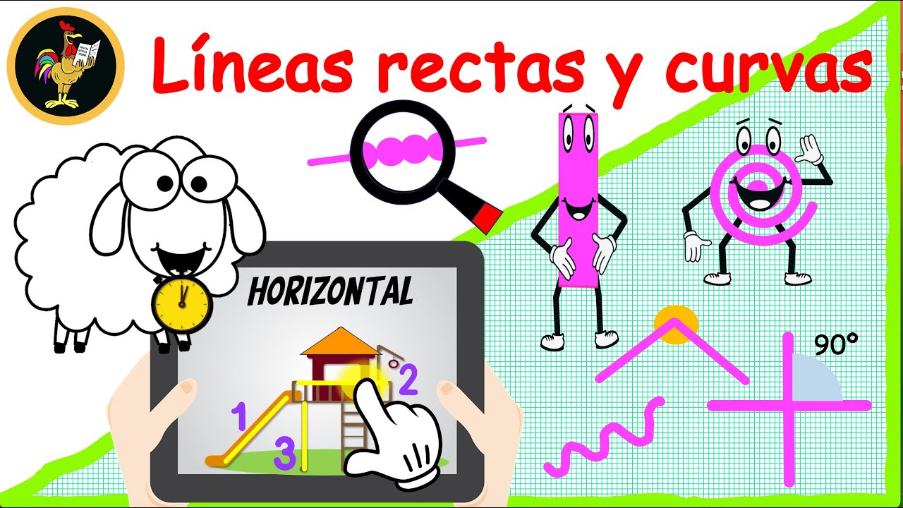 LÍNEAS RECTAS Y CURVAS 🌀 APRENDE DE MANERA FÁCIL Y DIVERTIDA/ VIDEOS EDUCATIVOS PARA NIÑOS