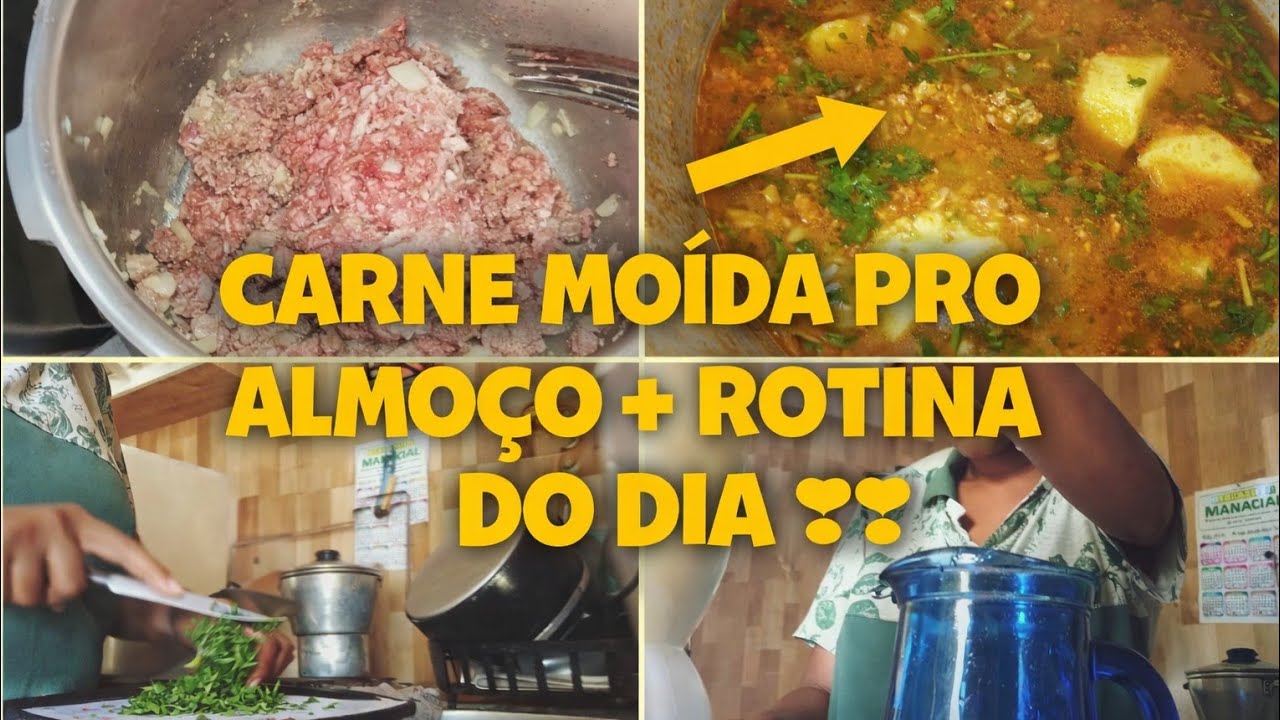  VEM FAZER ALMOÇO COMIGO | CARNE MOÍDA SIMPLES + ROTINA DO DIA” 🍲✨ #rotinademae #almoço #donadecasa 