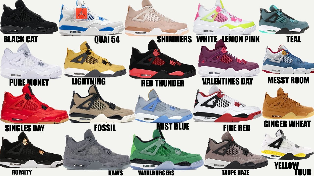 AIR JORDAN 4 NIKE SNEAKERS TO BE EVER REALISED COLORWAY  NAMED FROM 1990_2024