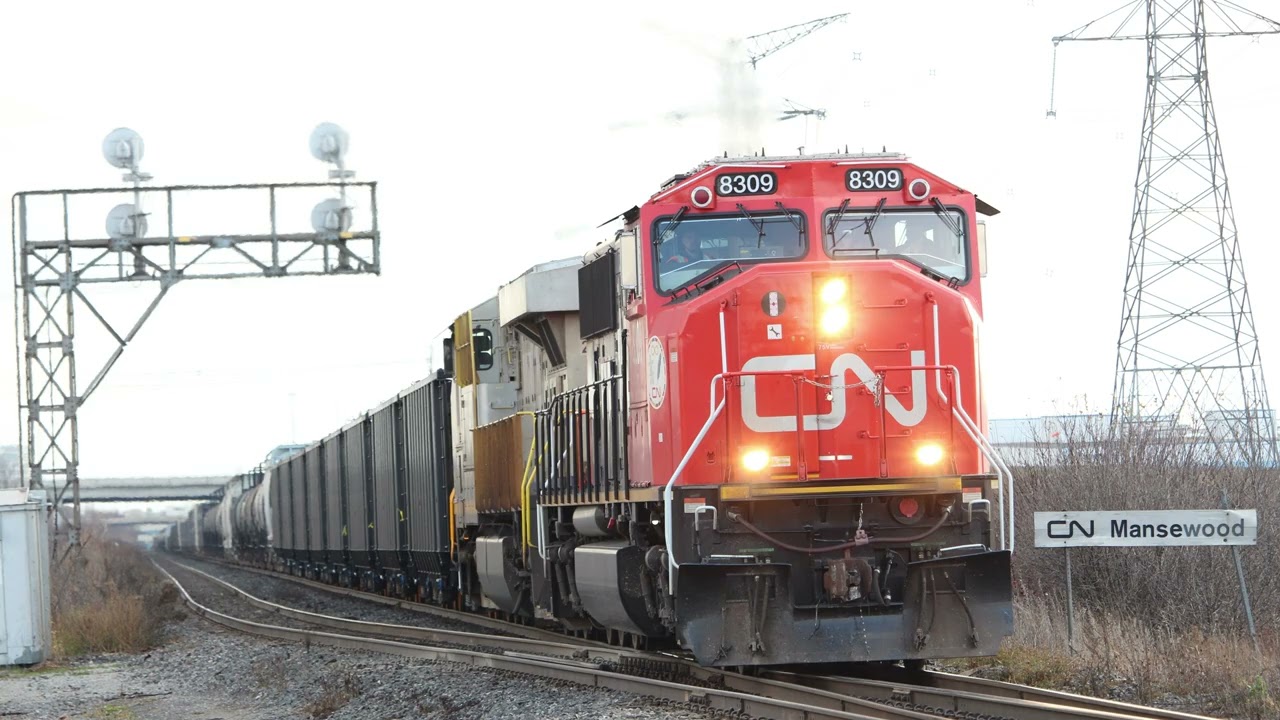 EMD Lead on CN L570! CN Rail Action in Milton, Ontario - November 26, 2025