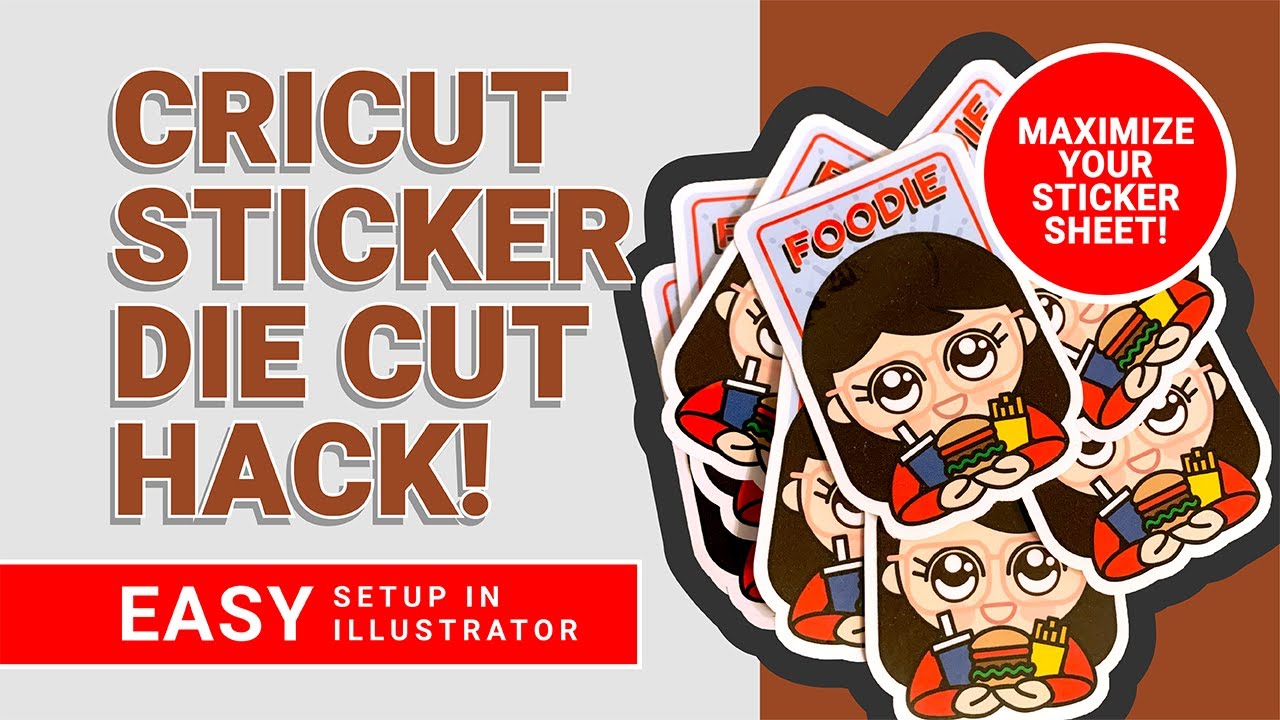 HOW TO - Cricut Die Cut Stickers Illustrator HACK | Maximize Sticker Paper