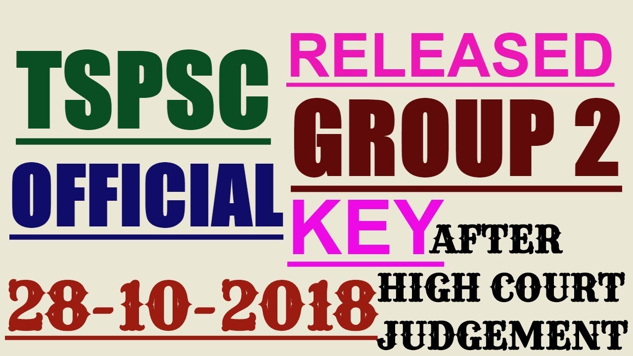 tspsc Group2 official key ofter highcourt judgement-2018