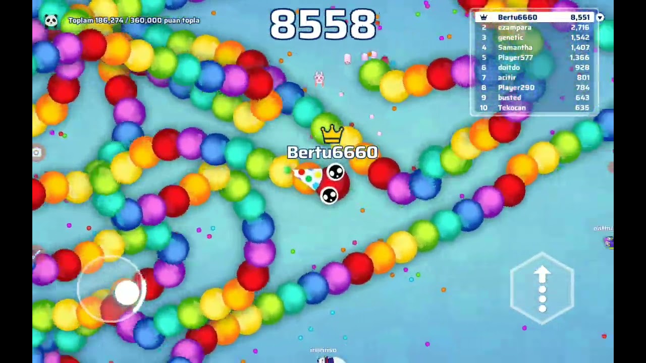 Snake.io oynadım ama kral olarak