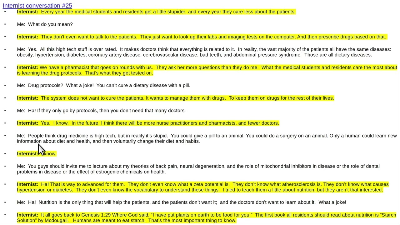 Internist conversation #25 What happened to training?