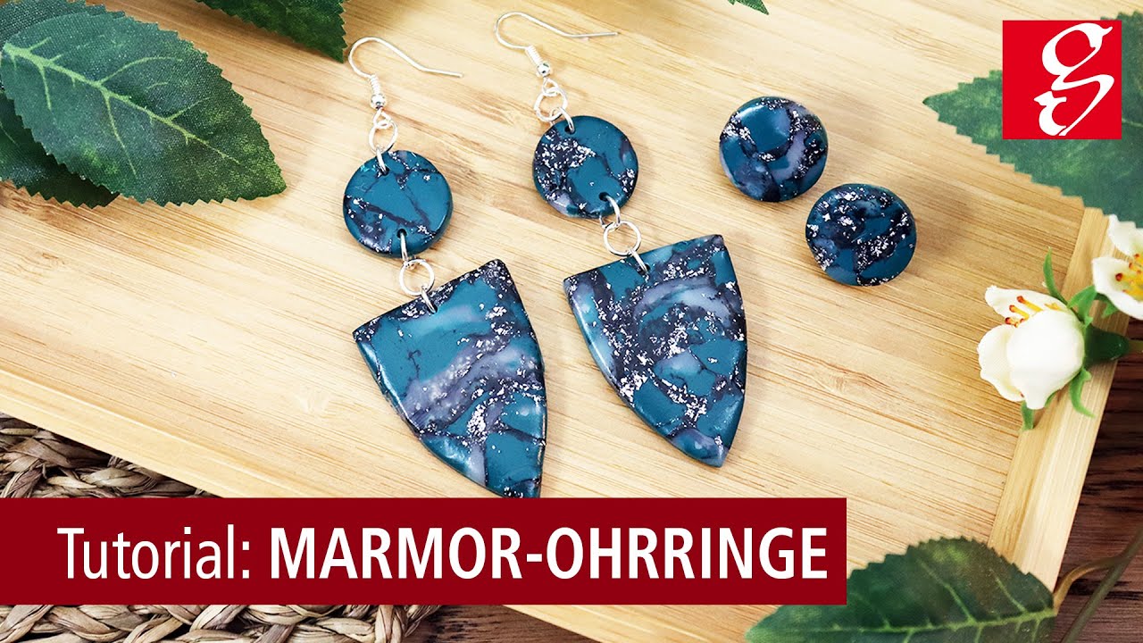 Tutorial: Marmor-Ohrringe aus Modelliermasse (CERNIT und Pardo)