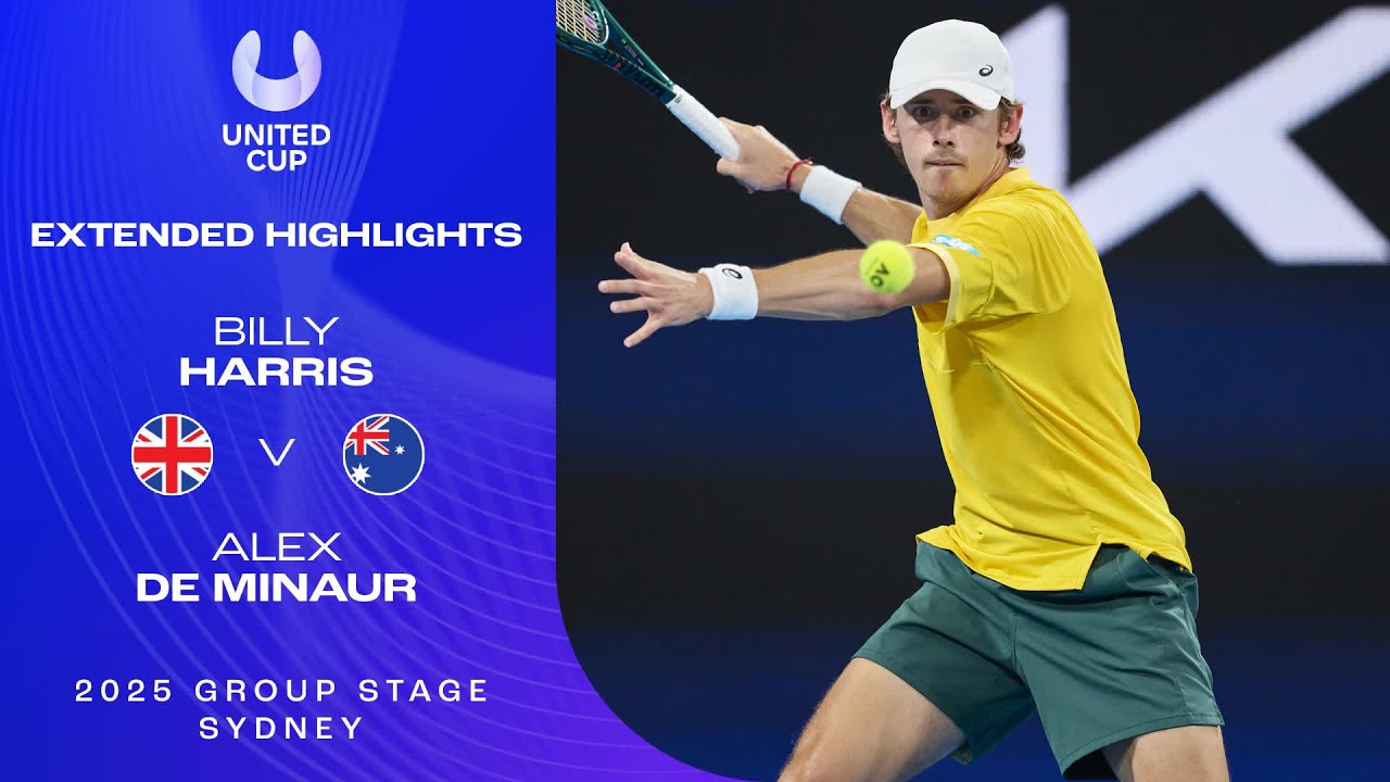 Billy Harris v Alex de Minaur Extended Highlights | United Cup 2025 Group F