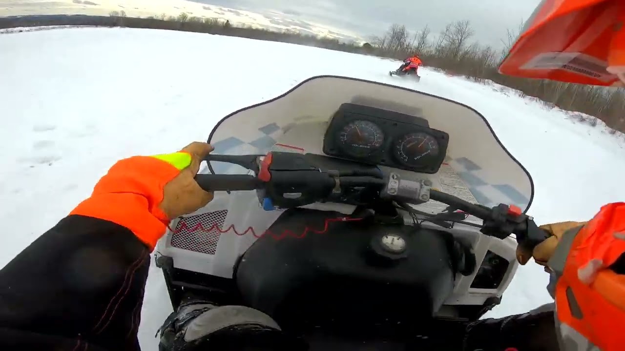 Vintage Polaris XC600 VS. XCR 800 & 2022 600cc Race sleds.  Savage Track Patten, Maine XC Racing