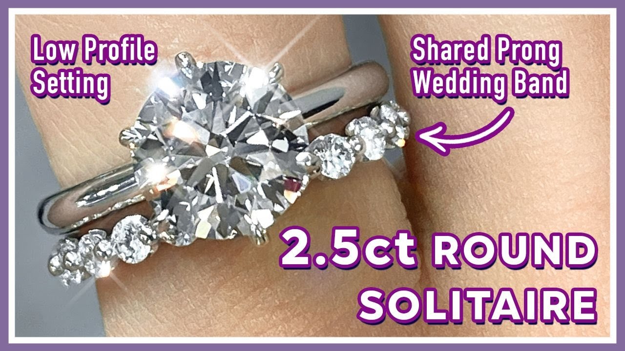 Minimalist Ring 2.50ct Lab Grown Round Diamond Solitaire  | 2.10mm Platinum