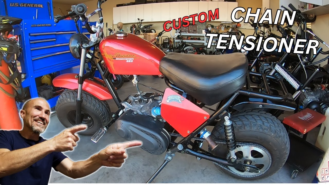 MB 200 mini bike chain tensioner and speed test