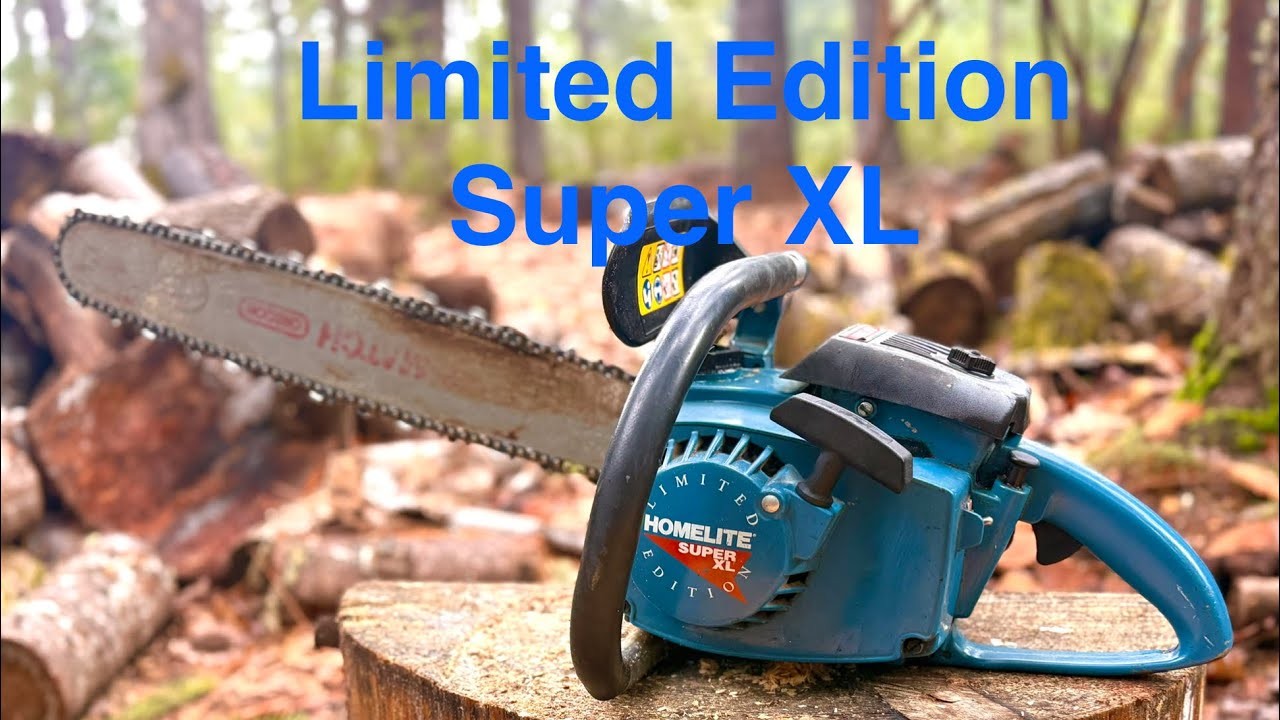 Homelite Super XL Limited Edition Chainsaw walk around and cutting. 