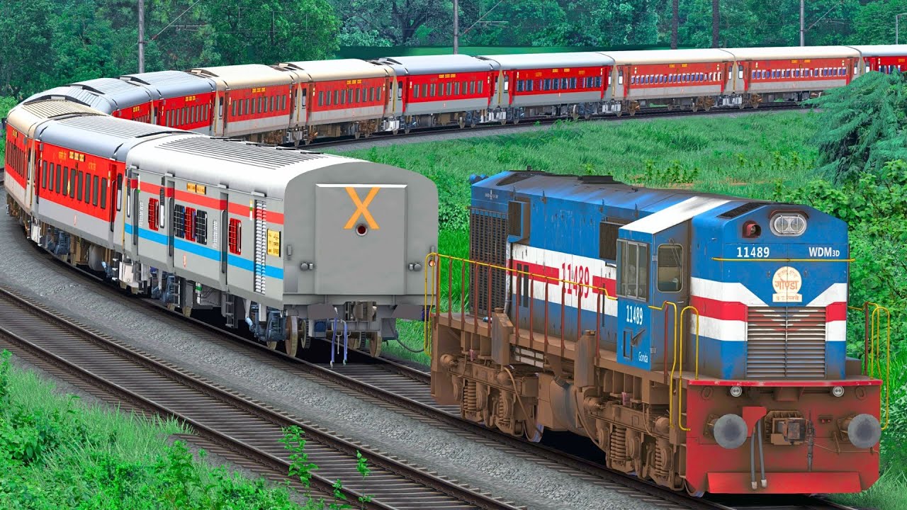 WDM3D SHUNT LHB EXPRESS TRAIN | BUMPY RAILROAD | Train Simulator | Railwork | NTG GAMING