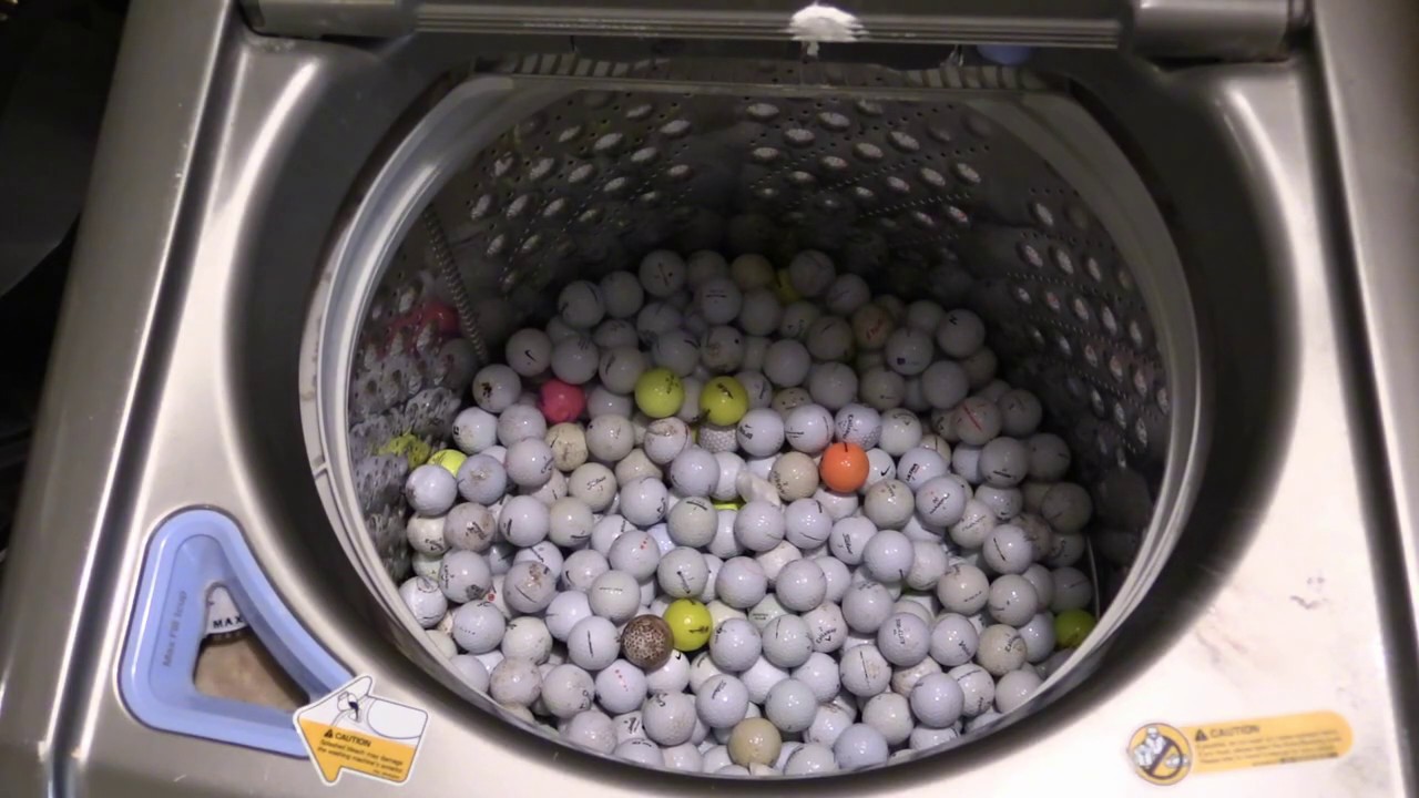 450 golf balls in the washing machine - full length version - LG Mega Capacity washing machine
