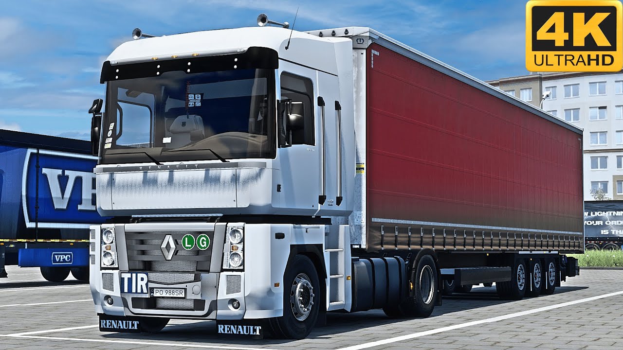 4K | ETS2 1.45 | Fikcyjna Polska | Renault Magnum | Lubin 🇵🇱 󠁧󠁢󠁳󠁣 - Wschowa 🇵🇱
