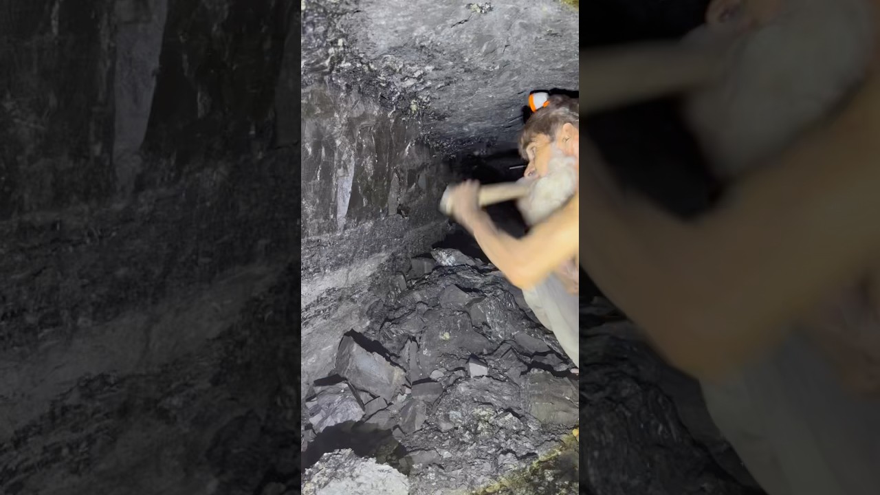 Coal Dust and the Cost of Survival🙂#satisfying #coalmining #coal #trending #shorts #coalmines