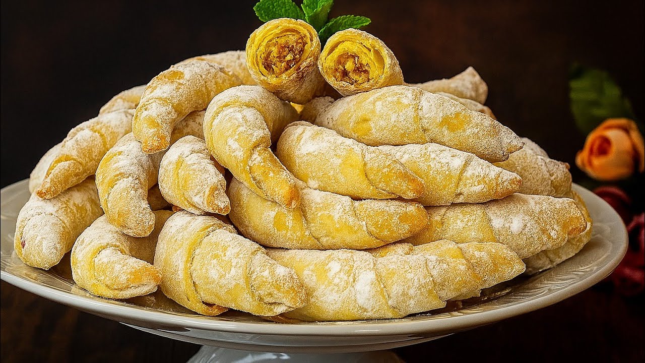 Печенье  полумесяцы с ореховой начинкой