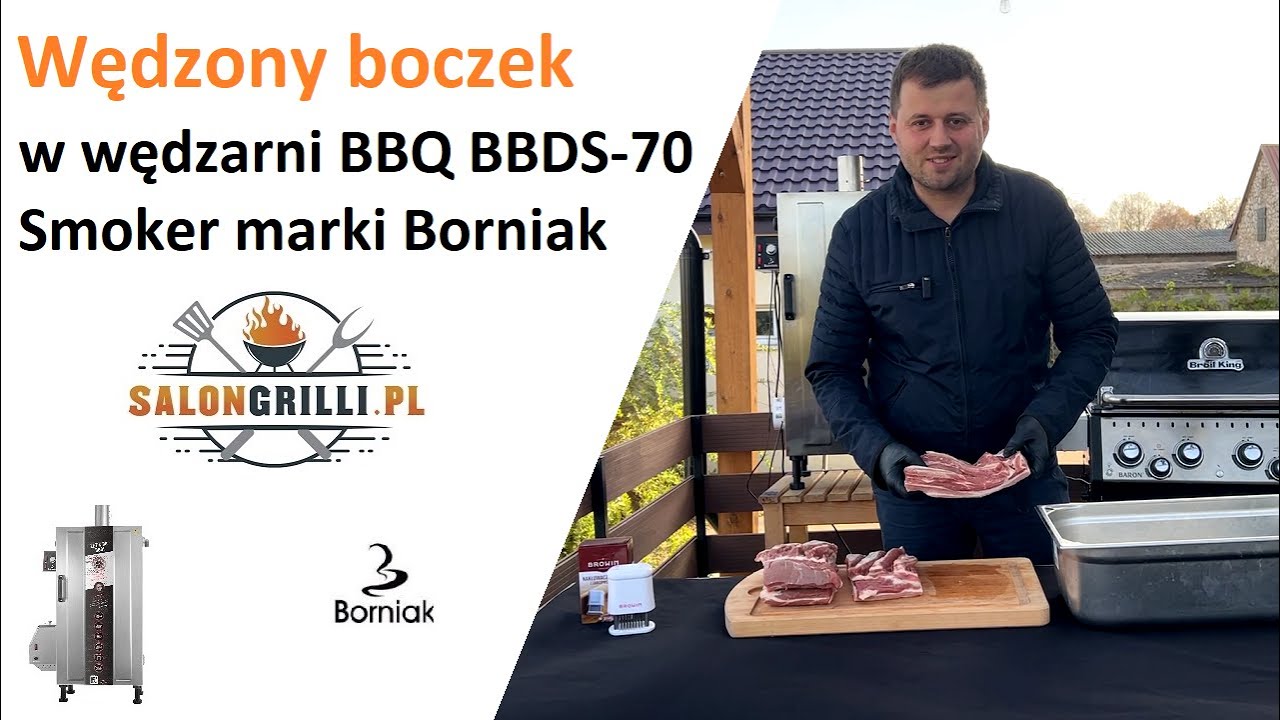 Wędzenie boczku z parzeniem od A do Z w wędzarni Borniak BBQ BBDS-70 Smoker SalonGrilli.pl