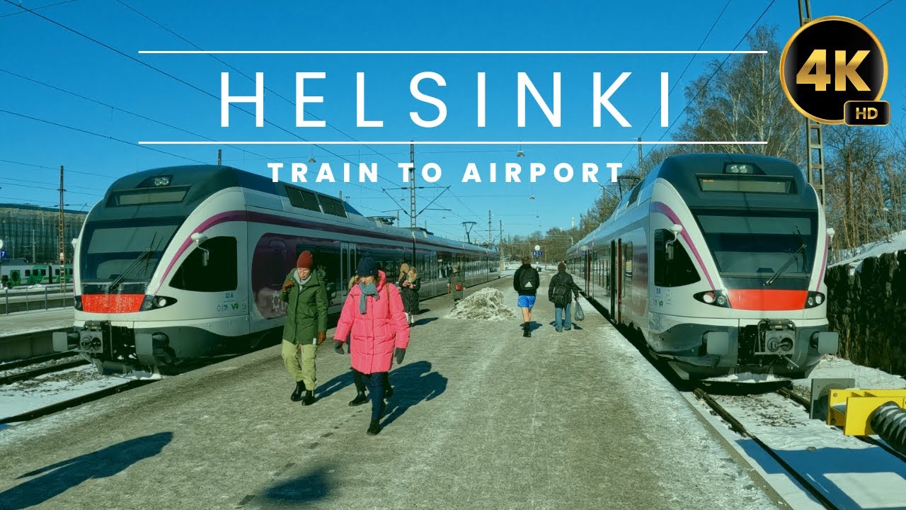 Helsinki Commuter Train - Helsinki Station to Airport, Finland 🇫🇮-  4K-HDR  (12min)@hslhrt