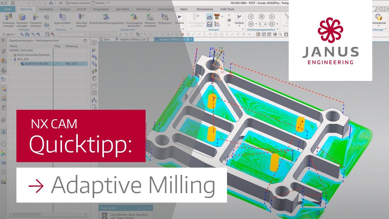 NX CAM Tutorial | Adaptive Milling / Adaptive Werkzeugbahnen ✌🤩