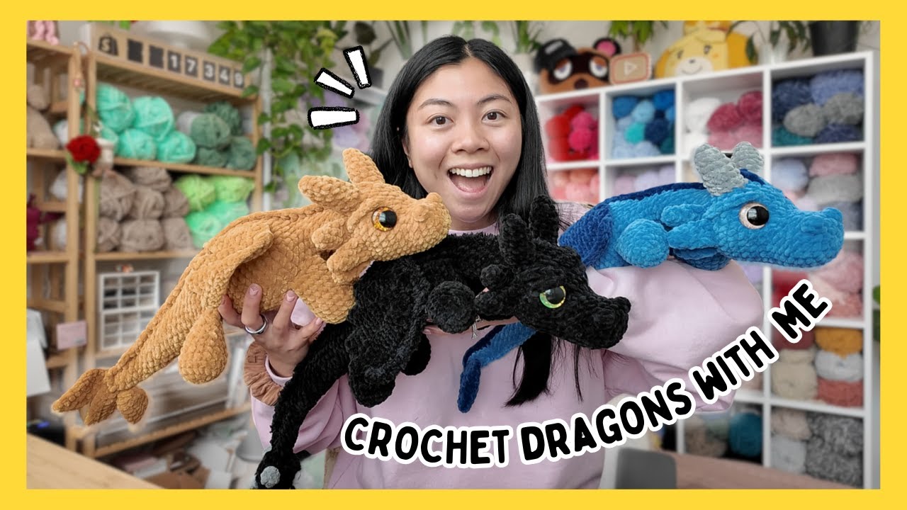Crochet Dragons with Me 🐉 Making Fourth Wing Inspired Dragons / Crochet Vlog New Dragon Pattern