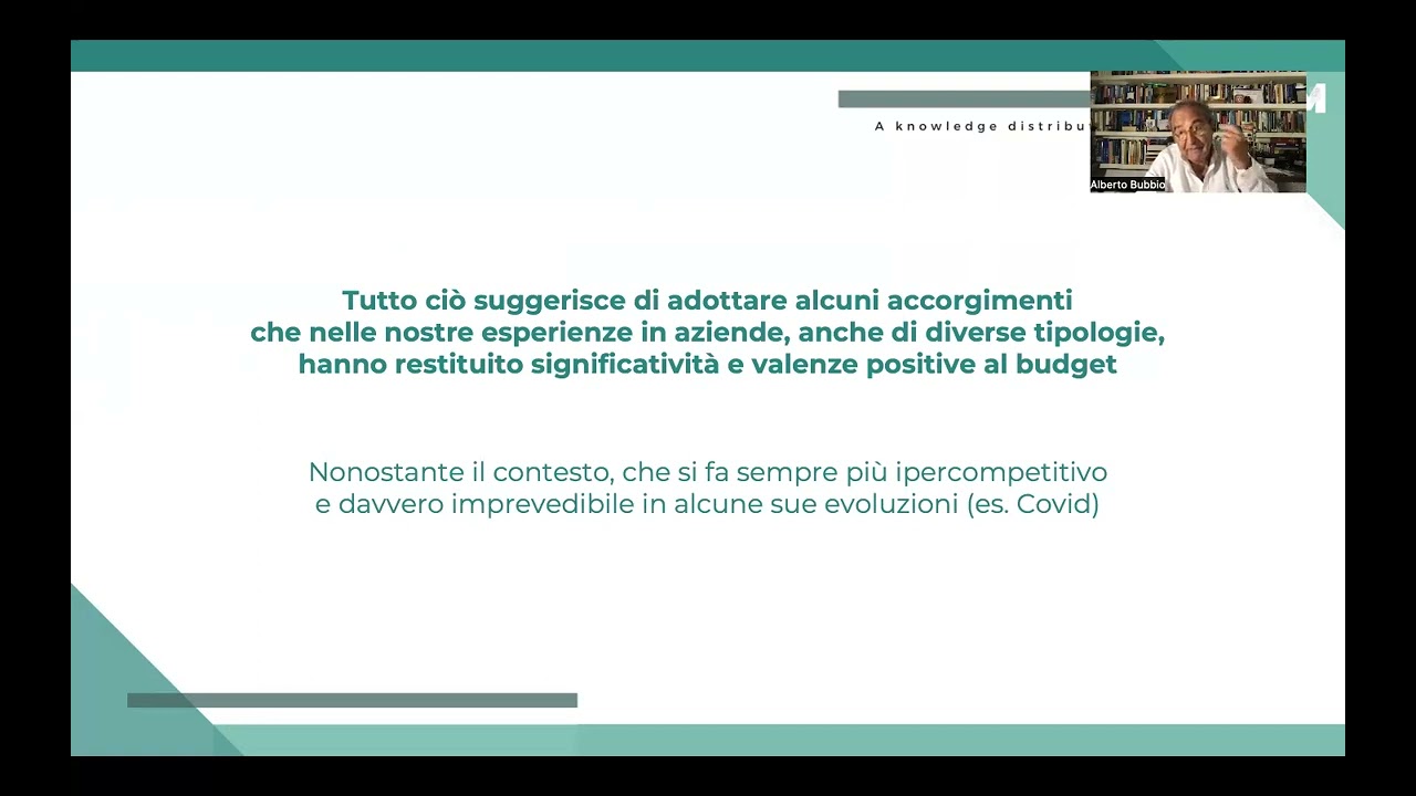 Alberto Bubbio - Oltre i tradizionali modi di utilizzare il budget