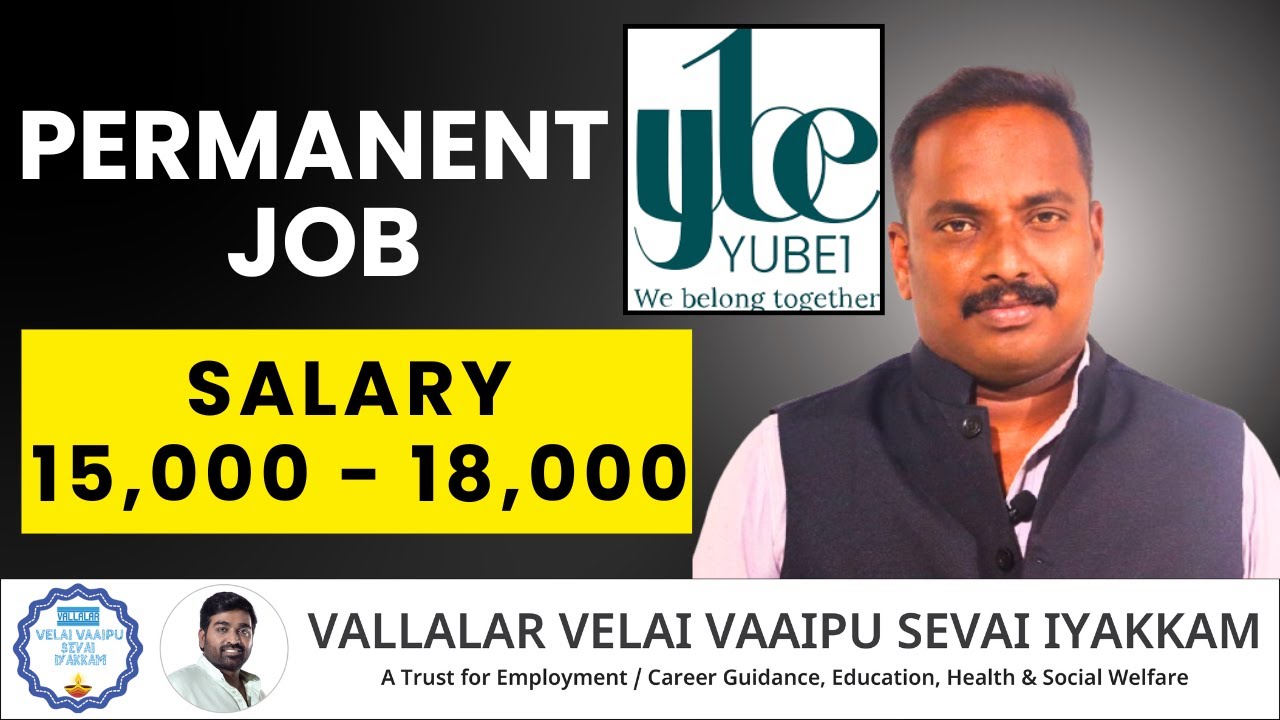 Permanent Job in Chennai | Yube1 Stay Services | Salary ₹15,000–₹18,000 | Apply Now #job