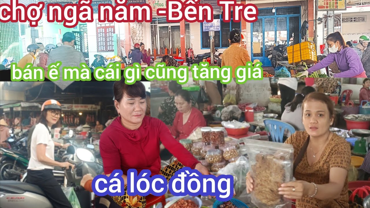 Tép đất-  lóc đồng - cá sông và nhiều đặc sản # chợ ngã năm -Bến Tre/24/1/26