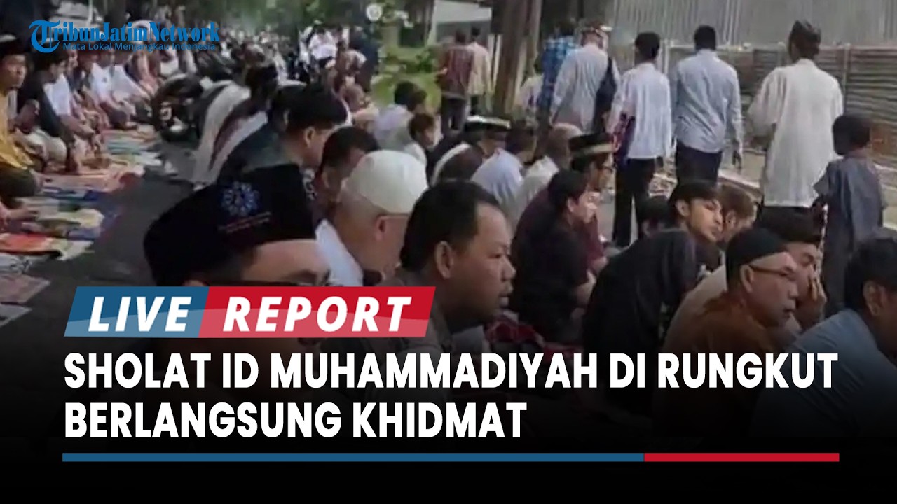 Jamaah Meluber ke Jalan, Sholat Id Muhammadiyah di Rungkut Berlangsung Khidmat
