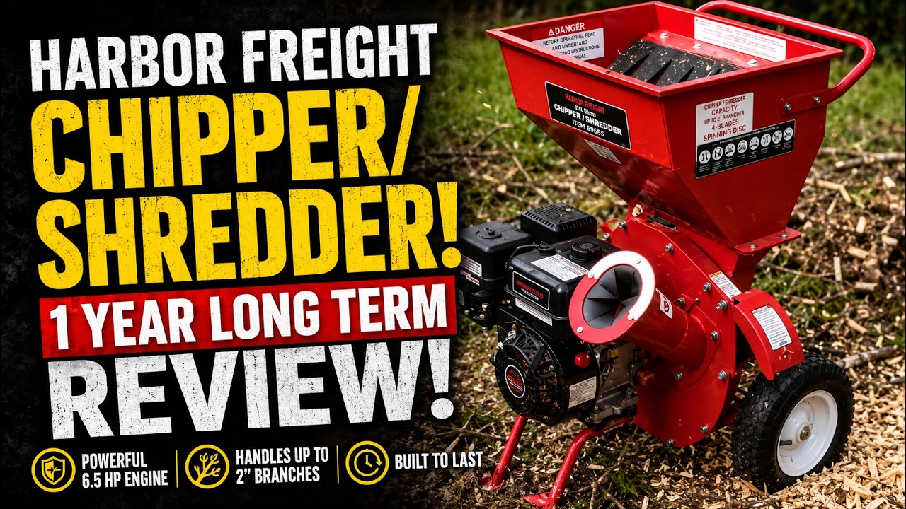 Долгосрочный обзор измельчителя древесины Harbor Freight за 1 год от @GettinJunkDone