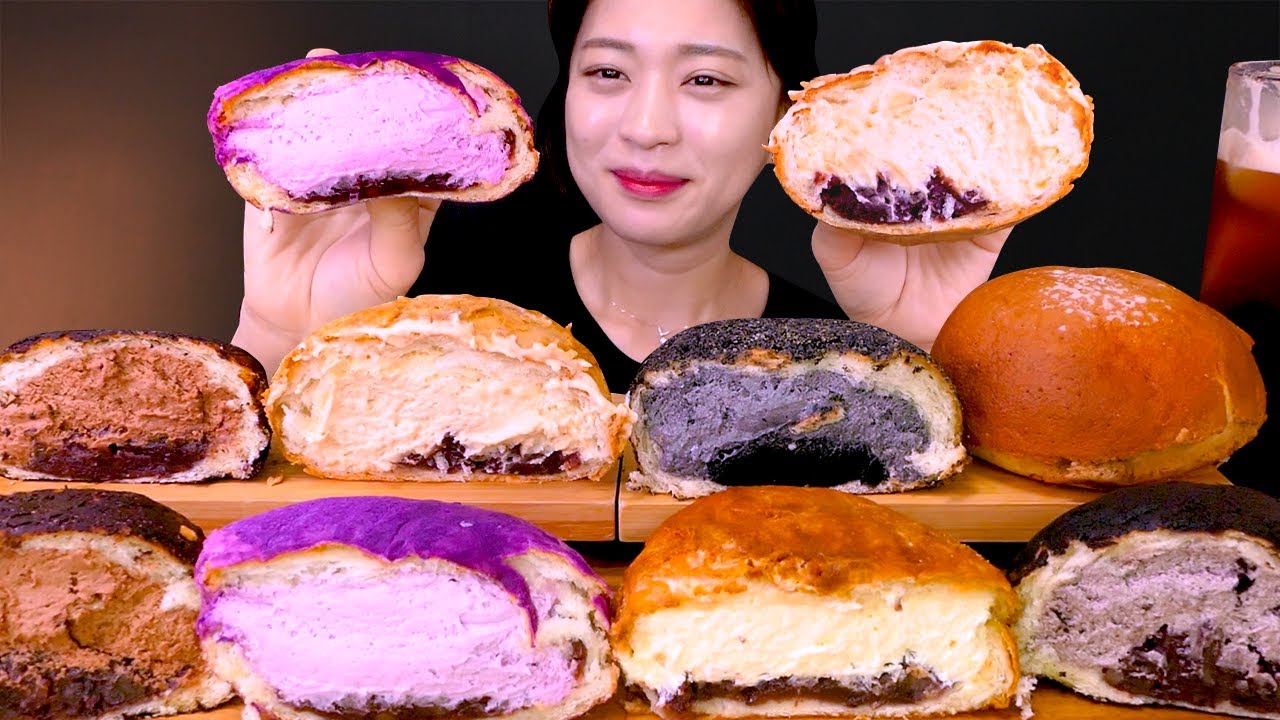 🍞Cream Bread😍크림빵 덕후들의 성지✨크림 폭탄 릴리베이커리 크림빵 먹방❤[Lily Bakery, Injeolmi, Chocolate, Lotus,Oreo] Mukbang