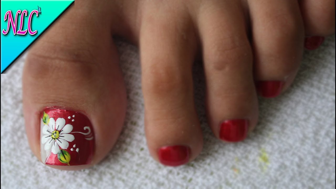 DECORACIÓN DE UÑAS PARA PIES FLOR FÁCIL DE HACER♥ - FLOWER NAIL ART - NLC