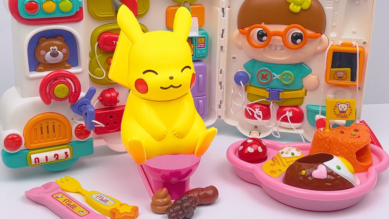 Satisfying ASMR Pokémon Pikachu Potty Training & Yummy Meals! Relaxing Toy Unboxing